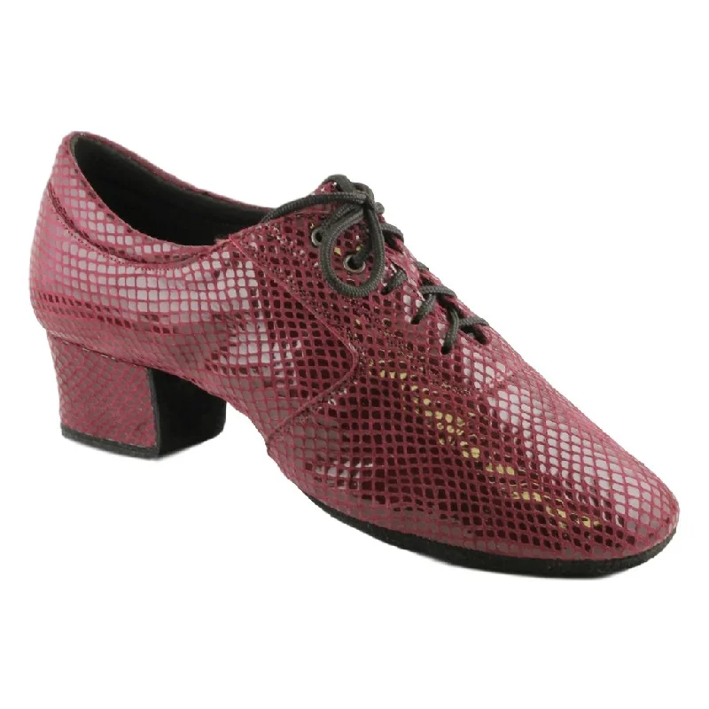 Durable Everyday Shoes Practice Dance Shoes, 1205 Flexi, Leather Wine Rhombus
