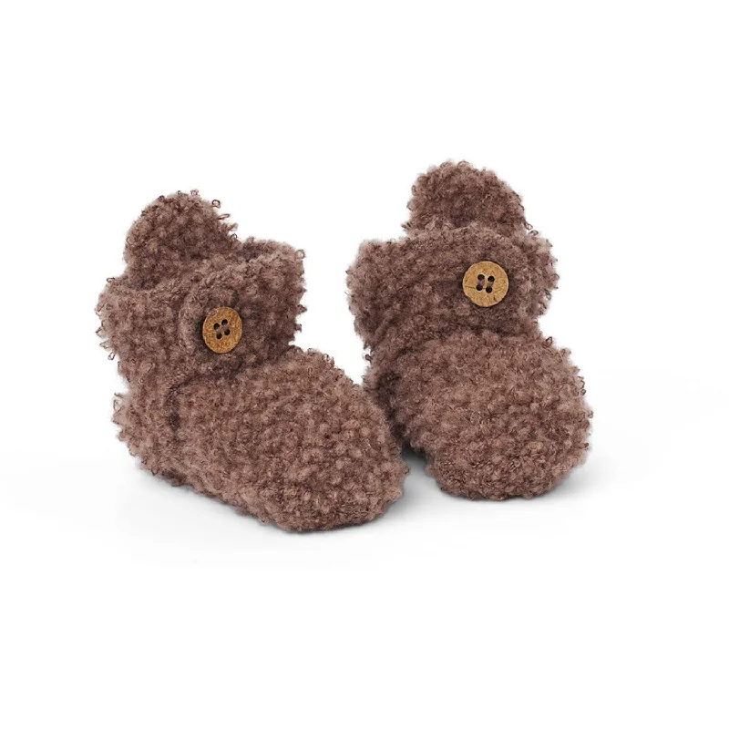Classic Everyday Shoes Smallstuff Rose Brown Booties Bouclé Merino Wool