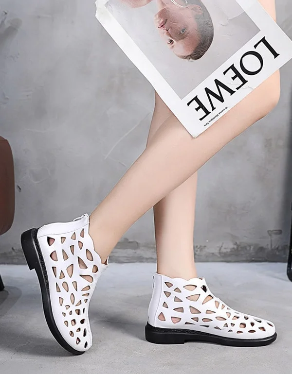 Lightweight Mesh Running Shoes Women's Summer Breathable Hollow Sandals Boots 34-43