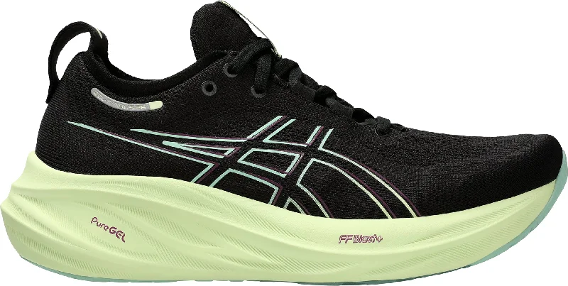 Soft Leather Shoes Asics Gel Nimbus 26 Womens Running Shoes - Black