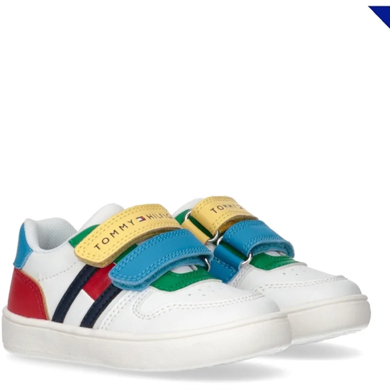 Lightweight Fashion Shoes Tommy Hilfiger Flag Low Cut Velcro Sneaker Multicolor
