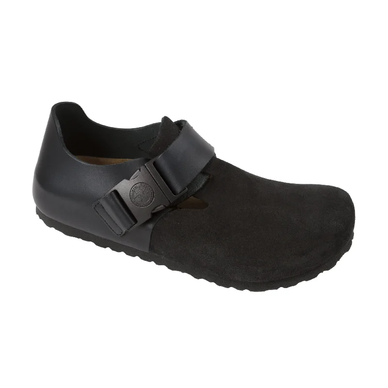Cozy Memory Foam Shoes London Tech QR Buckle Black Natural/Suede Leather