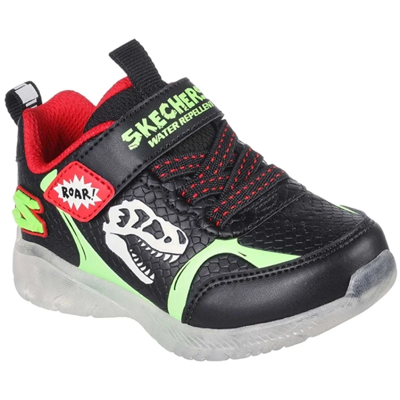 Breathable Comfort Shoes Skechers S-Lights Illumi Brights Sneakers Dino Glow Black/Lime Breathable Comfort Shoes Skechers S-Lights Illumi Brights Sneakers Dino Glow Black/Lime
