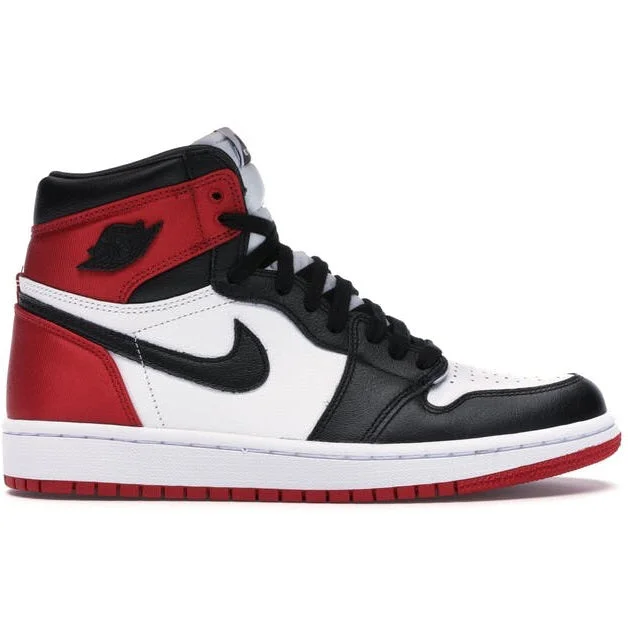 Budget Walking Shoes Women's Air Jordan 1 Retro Hi Satin Black White Varsity Red