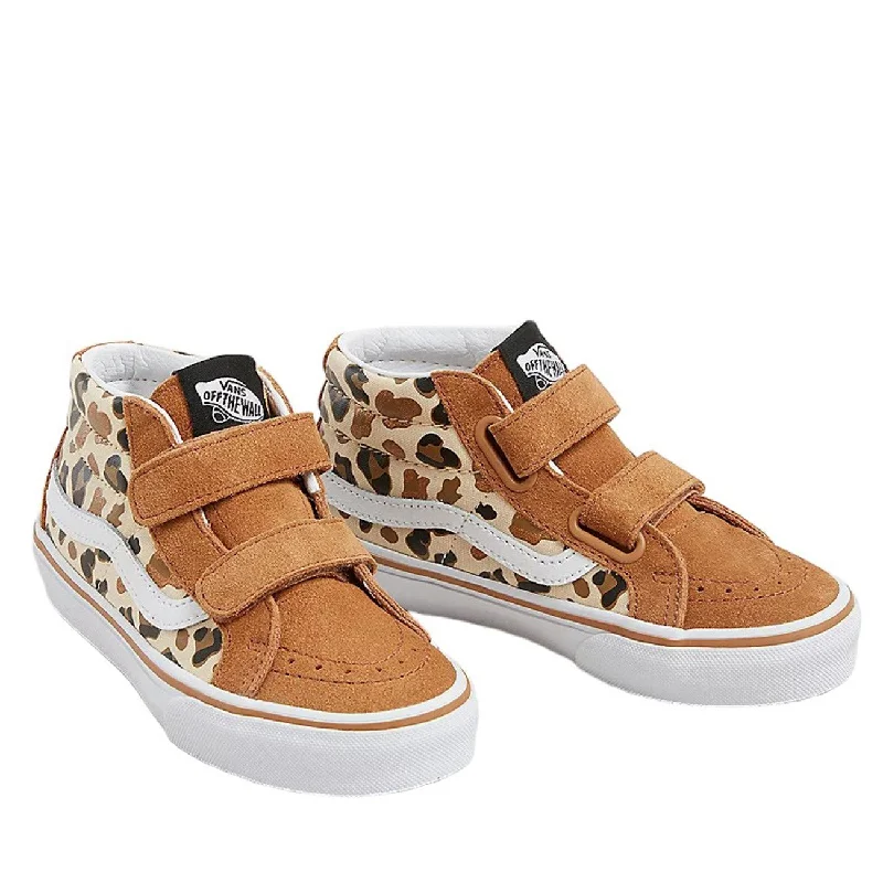 Airy Sport Shoes VANS Leopard Glitter BROWN/TRUE WHITE SK8-Mid Reissue V