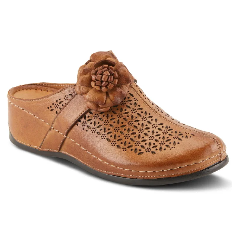 All-Day Wear Shoes Spring Step Lilybean Camel Leather Clog (Women's)