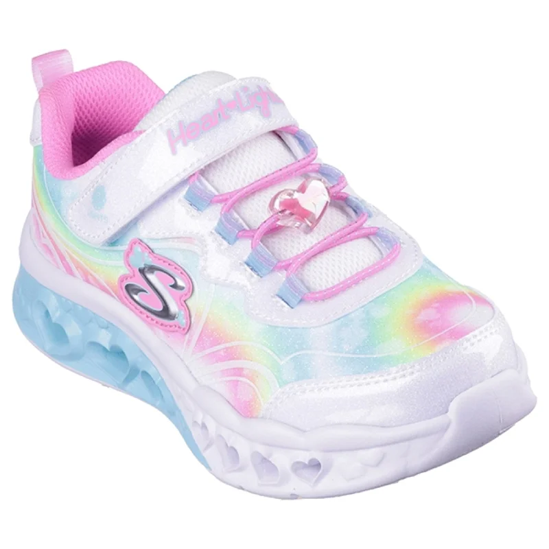 Cushioned Everyday Sneakers Skechers Flutter Heart Lights Sneakers White Multicolor