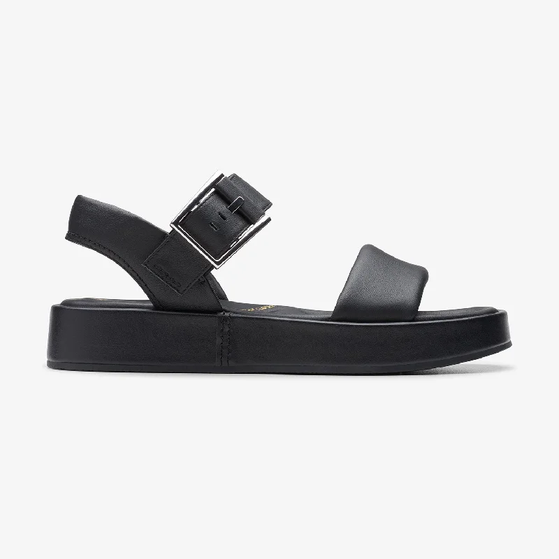 Cloud Comfort Shoes Womens - Alda Strap Black Leather