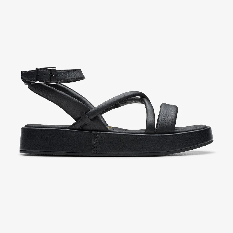 Slip-Resistant Casual Shoes Womens - Alda Cross Black Leather