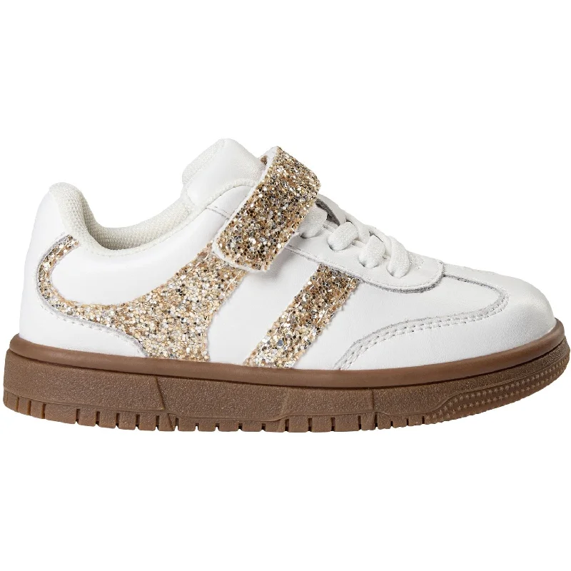 Sporty Breathable Sneakers Sofie Schnoor White Gold Shoe Velcro
