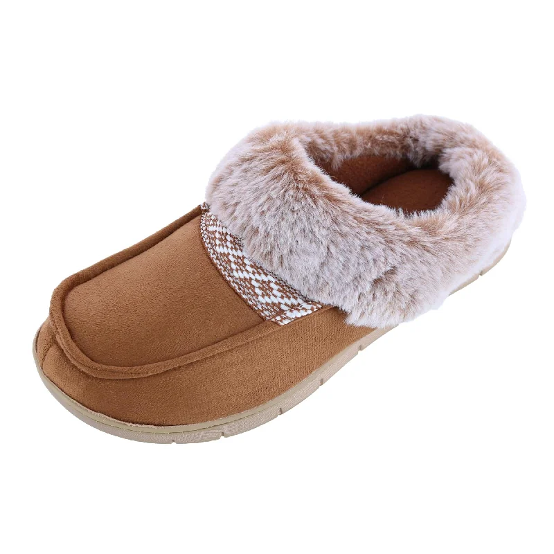 Stylish Street Shoes Women's Recycled Microsuede and Faux Fur Hoodback Slipper