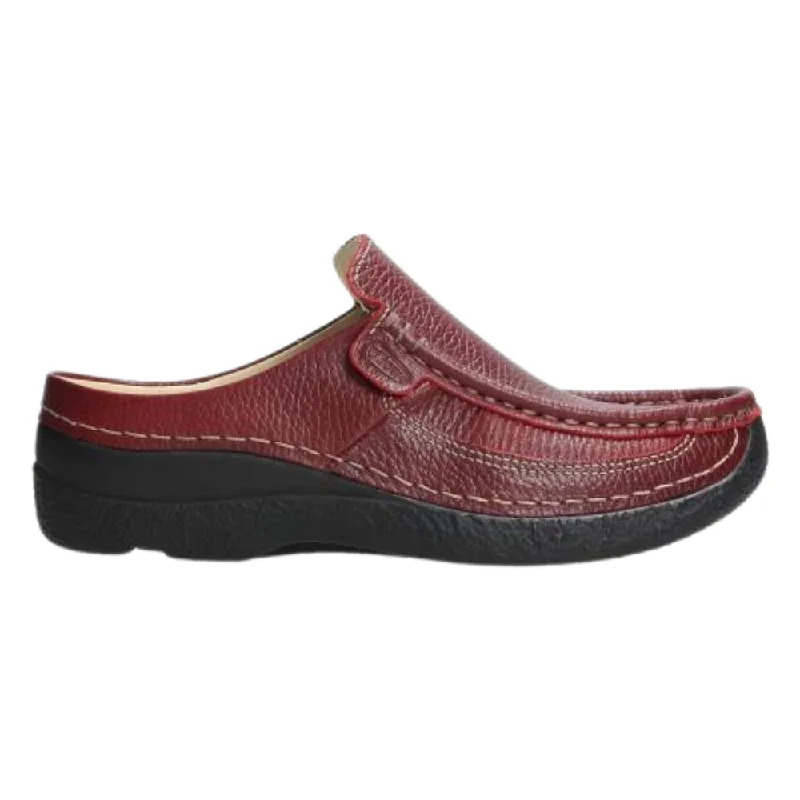 Fashionable Loafers Wolky Roll Slide Red Print Clog (Women's)