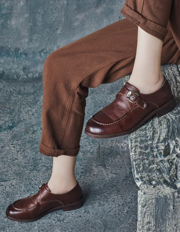 Durable Slip-On Shoes British style Handmade Monk Strap Loafers