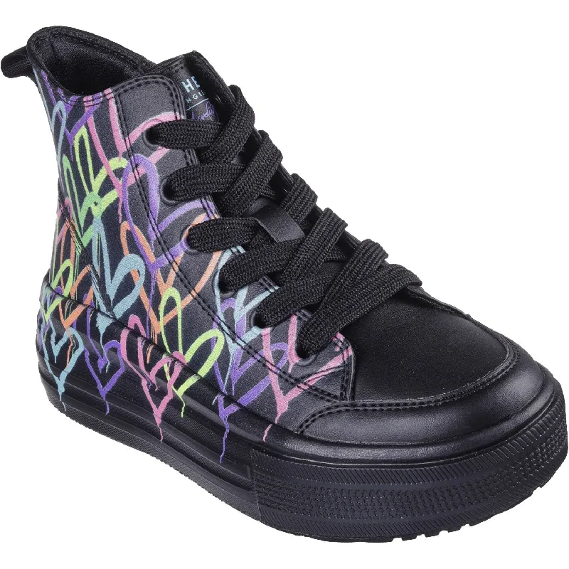 Soft Leather Shoes Skechers Hyperlift - Love Daze Sneakers