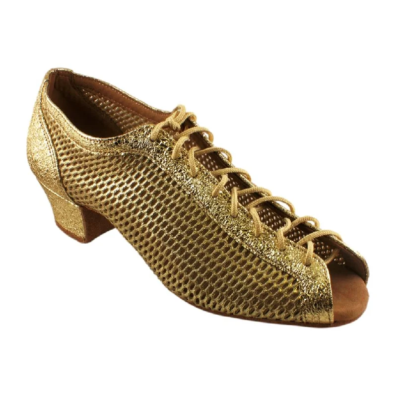 Classic Casual Sneakers Practice Dance Shoes, Raspiro, Pale Gold Mesh and Leather