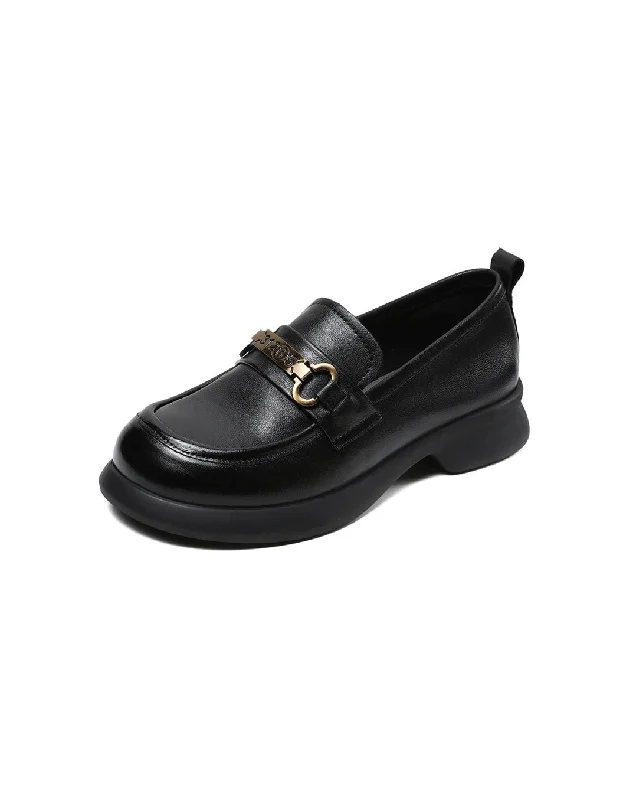 Fashion Casual Sneakers Comfortable Round Toe Chunky Heels Loafers for Women