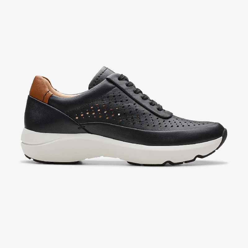 Airflow Sneakers Womens - Tivoli Grace Black Leather
