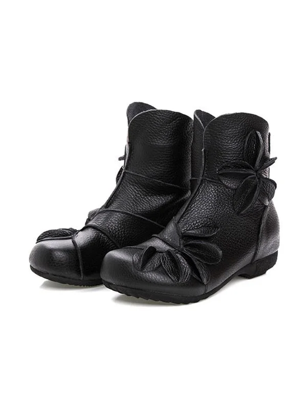 Soft Leather Shoes Ethnic Style Non-slip Handmade Leather Retro Boots