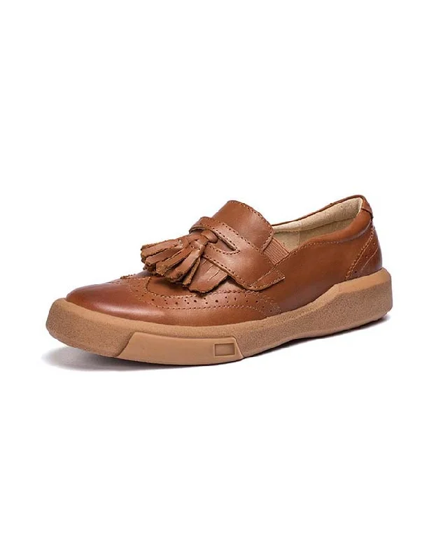 Soft Lightweight Sneakers Handmade British Style Tassels Loafers