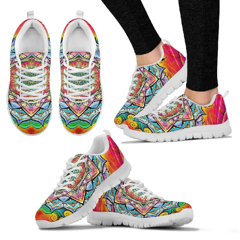 Classic Casual Sneakers Colorful Mandala Handmade Sneakers