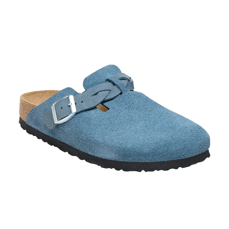 Sporty Travel Sneakers Boston Braided Elemental Blue Suede Leather