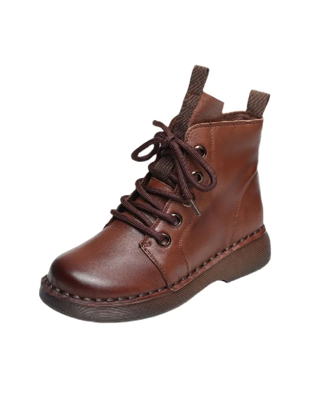 Quick-Dry Running Shoes Winter Autumn Comfortable Retro Leather Ankle Boots