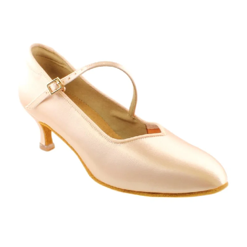 Stylish Travel Shoes Women's Standard Dance Shoes, Model 138, Heel EH11, Tan 1