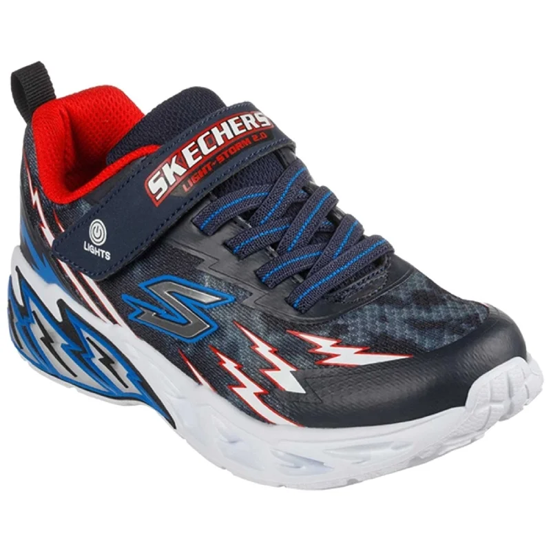 Cozy Foam Shoes Skechers S-Lights Sneakers Light Storm 2.0 Navy/Red