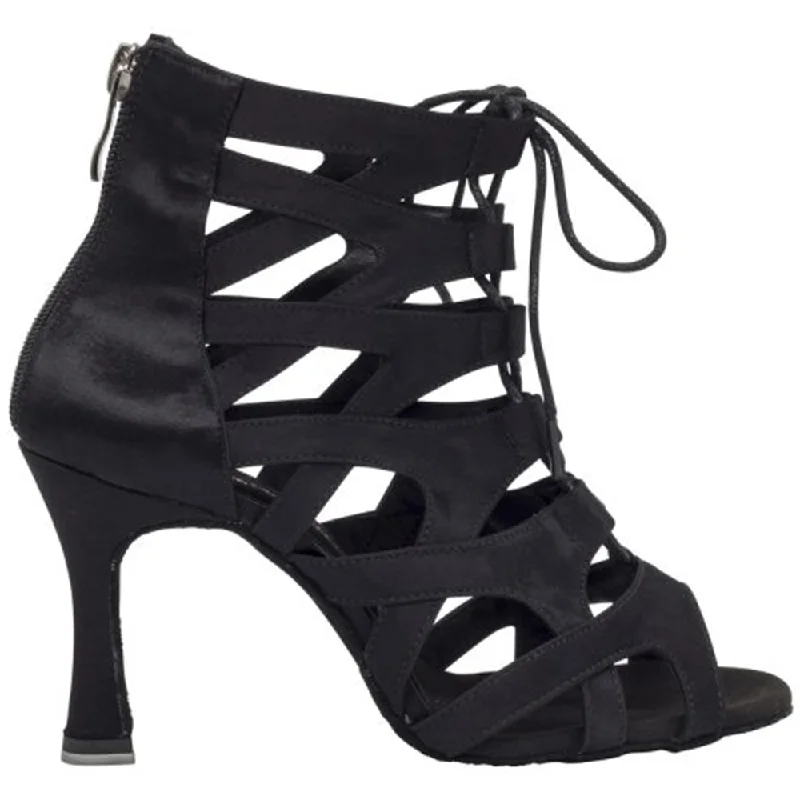 High-Comfort Shoes Dancin Special Edition Crossed Bands Satin Black