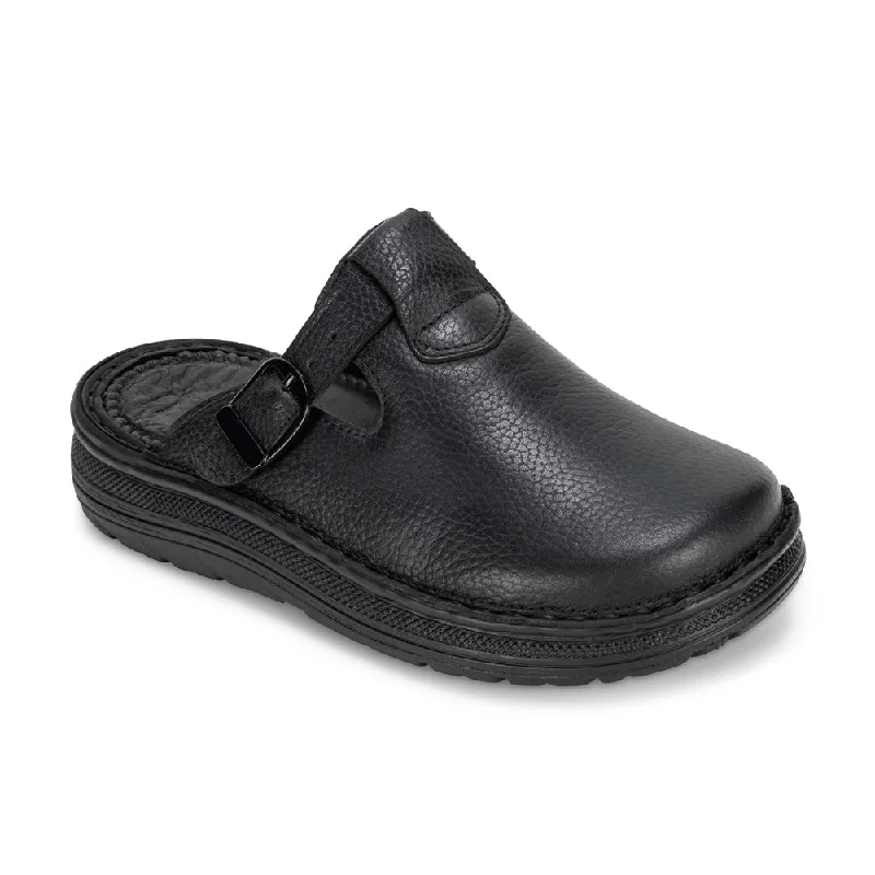 Soft Leather Shoes Sawyer - Leather Clog-Toe Sandal | Black