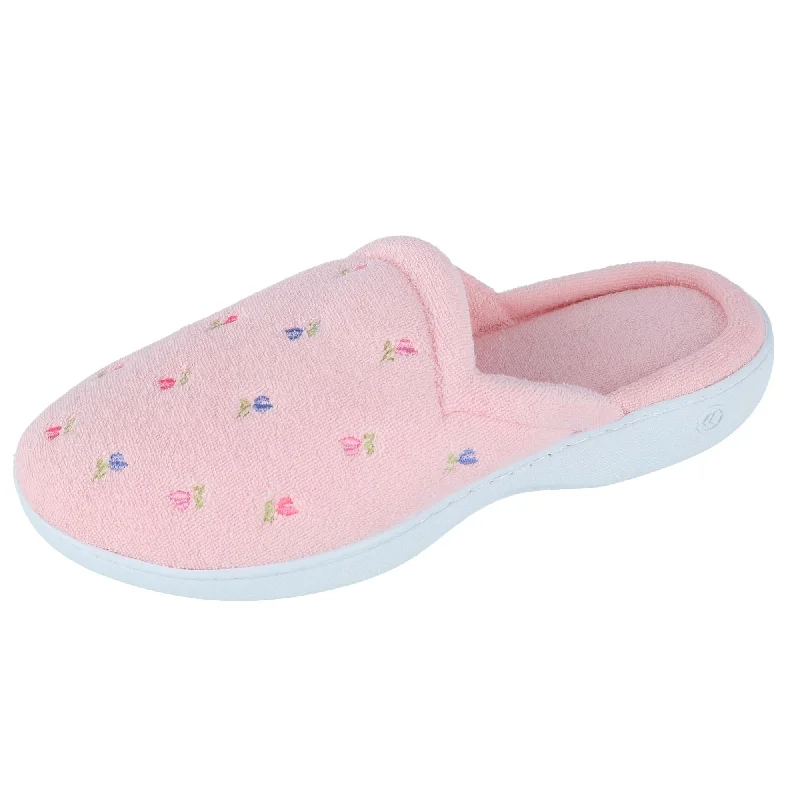 Flexible Athletic Shoes Women's Terry Scalloped Embroidered Clog Slippers