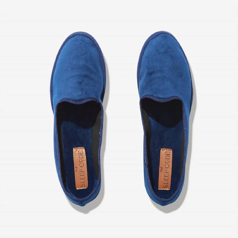 Premium Casual Sneakers Luna Velvet Slipper In Navy