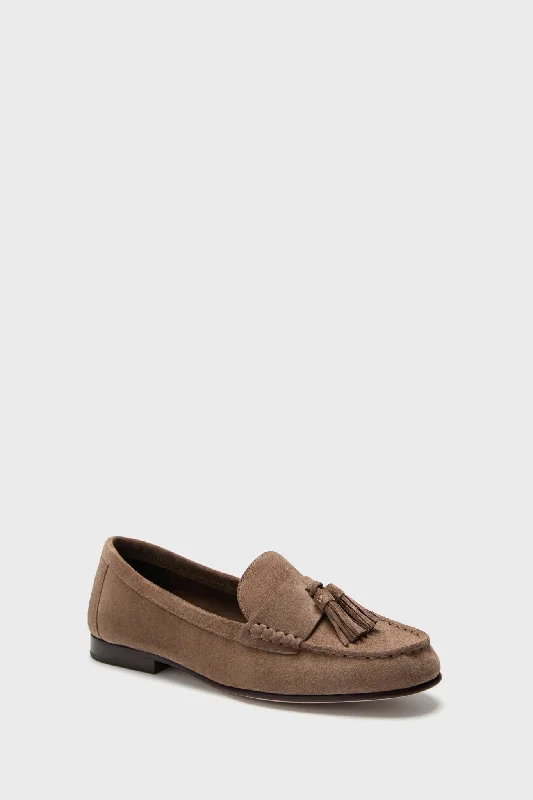 Non-Skid Sneakers Taupe Penny Tassel Loafers