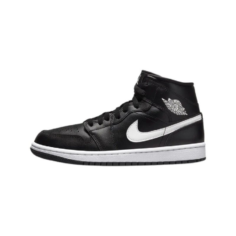 Stylish Travel Shoes Women's Air Jordan 1 Mid Black White Black