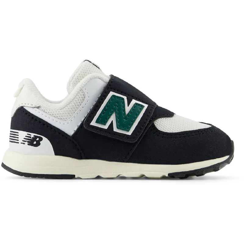 Breathable Foam Sneakers New Balance Black 574 Kids NEW-B Hook & Loop Sneakers