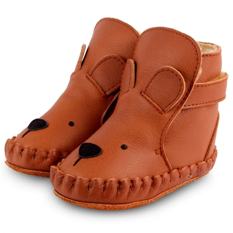 Flexible Everyday Sneakers Donsje Baby Kapi Classic Lining Bear Cognac