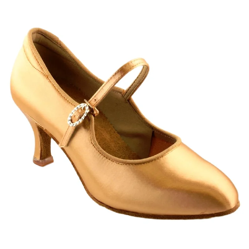 Ultra-Light Mesh Shoes Women's Standard Dance Shoes, Model 137, Heel EH10, Tan 2