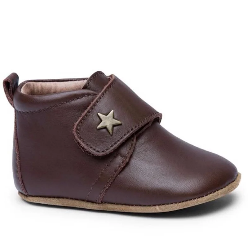 Comfy Lightweight Sneakers Bisgaard Indoor Shoes Velcro Star 12301 (brown)