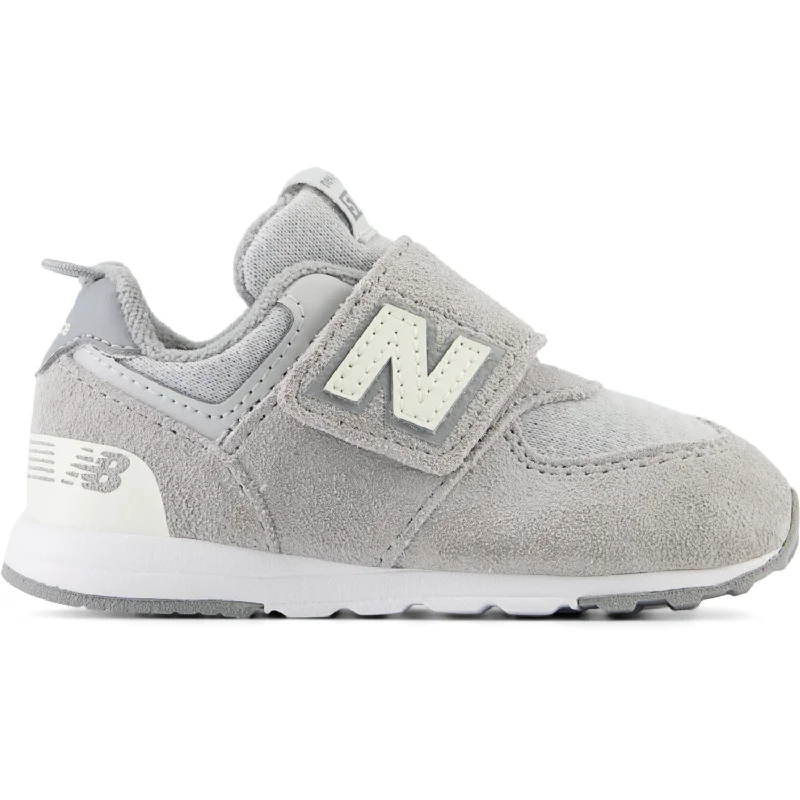 Ultra-Stretch Sneakers New Balance 574 NEW-B Hook & Loop Sneakers Concrete