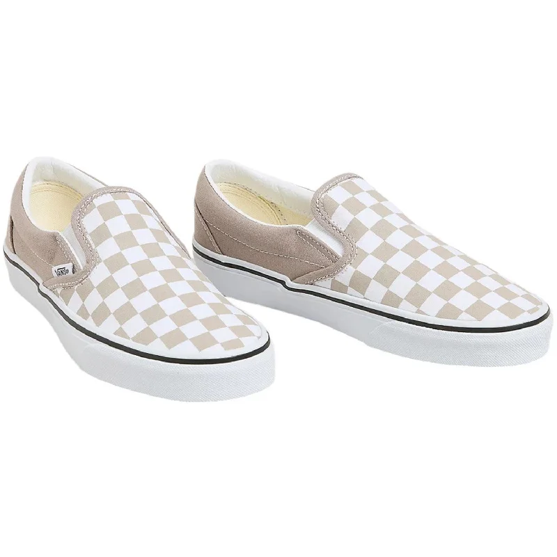 Fashion Slip-On Sneakers VANS Neutral Checkerboard BROWN/WHITE Classic Slip-On Neutral Checkerboard