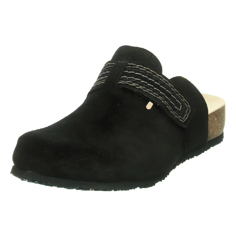 Cozy Foam Shoes Think! Julia Black Leather Clog (Women's)