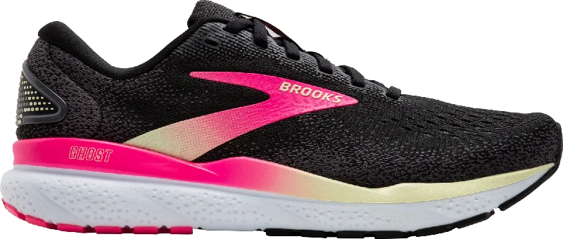 Flexible Everyday Sneakers Brooks Ghost 16 WIDE FIT Womens Running Shoes - Black