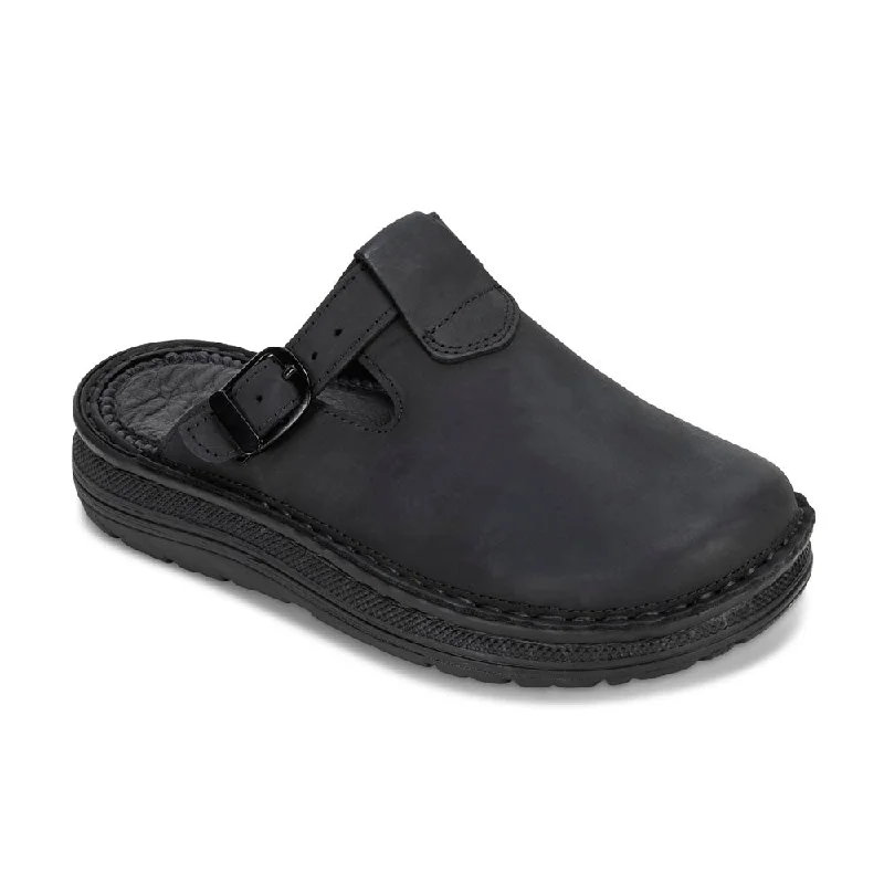 Sporty Travel Sneakers Sawyer - Leather Clog-Toe Sandal | Black Nubuck