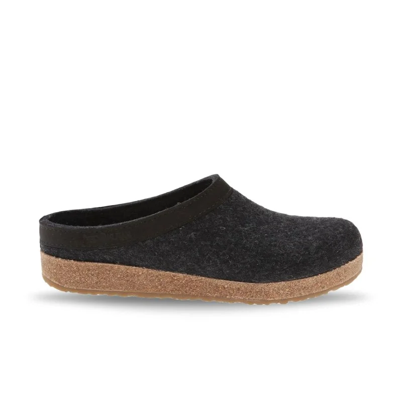 Minimalist Casual Sneakers Haflinger GZL Leather Trim Grizzly - Charcoal