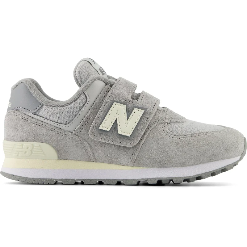 Non-Skid Sneakers New Balance 574 Kids Hook & Loop Sneakers Concrete