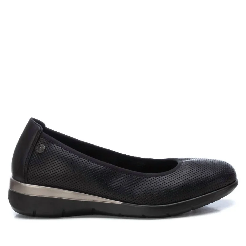 Shock Absorbing Sneakers Women's Flat Ballerina In Black