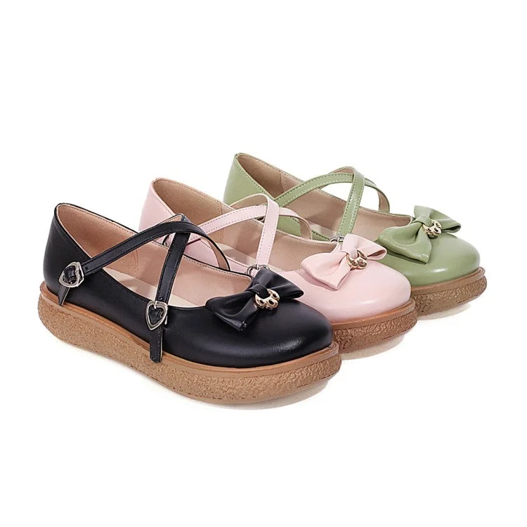 Soft Everyday Sneakers Women Cross Straps Flats Shoes with Bowtie