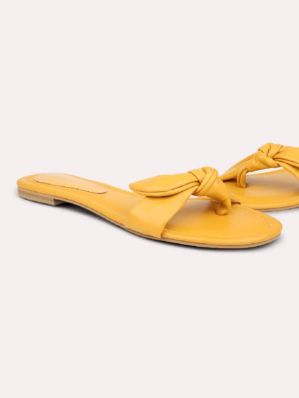 Lightweight Everyday Sneakers Women Yellow One Toe Flats
