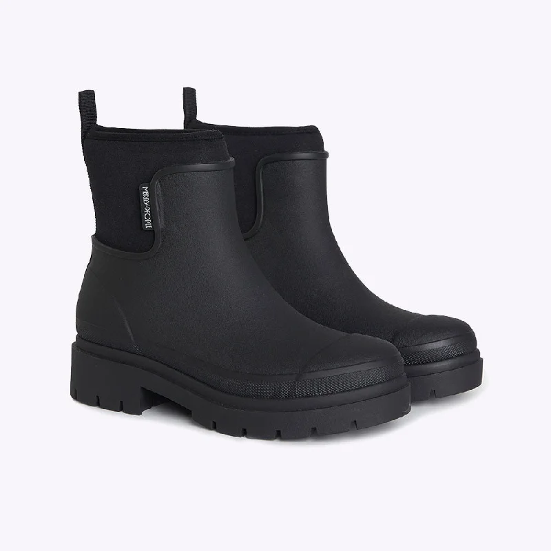 Travel-Friendly Sneakers Tully Rain Boot in Black from Merry People