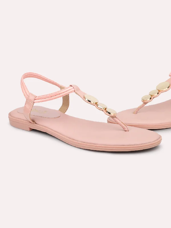 Fashionable Street Sneakers Women Pink Open Toe Flats